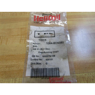 HeliCoil 1084-8CN080 Emhart Free-Running Insert MA3279-109 (Pack of 20)
