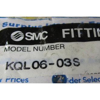 SMC KQL06-03S Male Elbow Fitting KQL0603S (Pack of 22) - New No Box