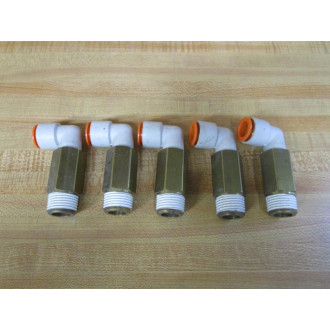 SMC KQ2W13-37S Extended Male Elbow Fitting KQ2W1337S (Pack of 5) - New No Box