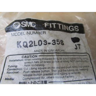 SMC KQ2L03-35S Male Elbow Fitting KQ2L0335S (Pack of 13)