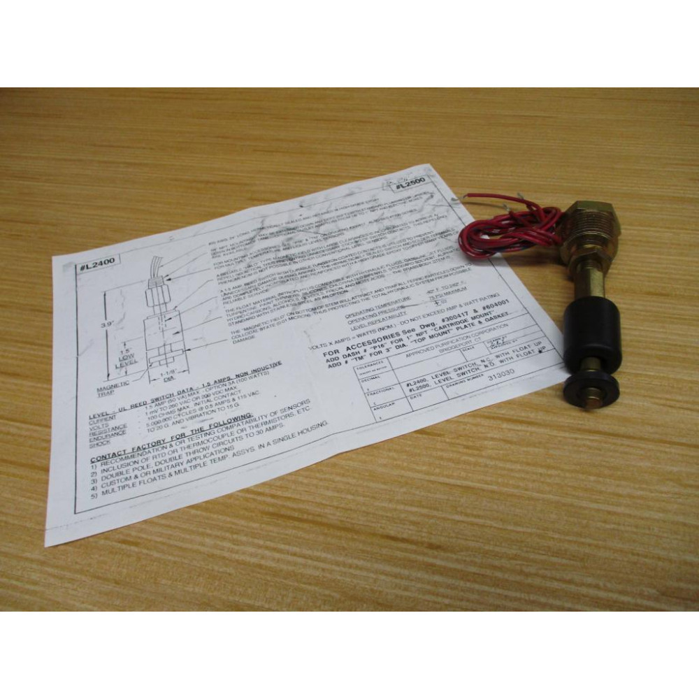 L2500 Liquid Level Switch 3 Wire - New No Box