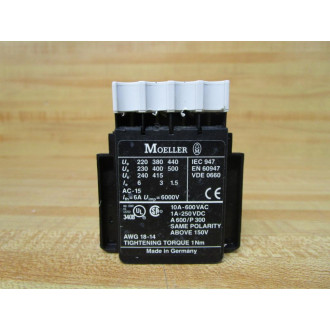 Moeller Klockner HI11-S-PKZ2 Auxiliary Contact HI11SPKZ2 - Used