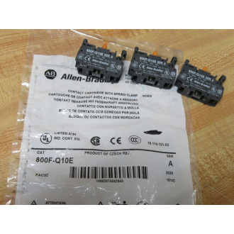 Allen Bradley 800F-Q10E Contact Block 800FQ10E (Pack of 3)