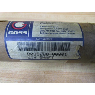 Goss D039260-00001 Shaft D03926000001 - New No Box