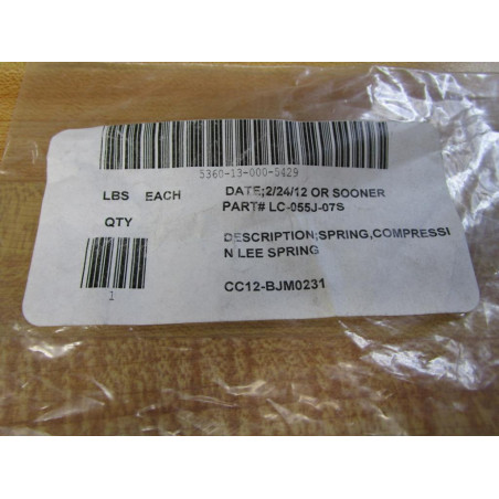055 Spring Lee Spring LC-055J-07S Compression Spring LC055J07S (Pack of 5)
