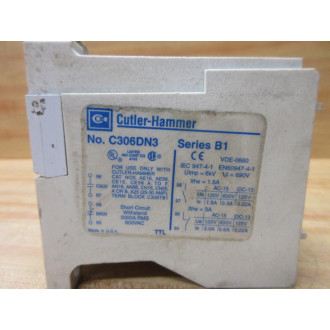 Cutler Hammer C306DN3 Thermal Overload Relay Series B1 WH2003B - Used