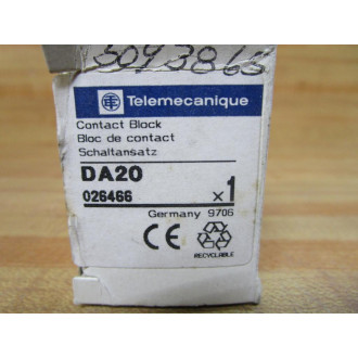 Telemecanique 9001-DA20 Square D Contact Block 026466