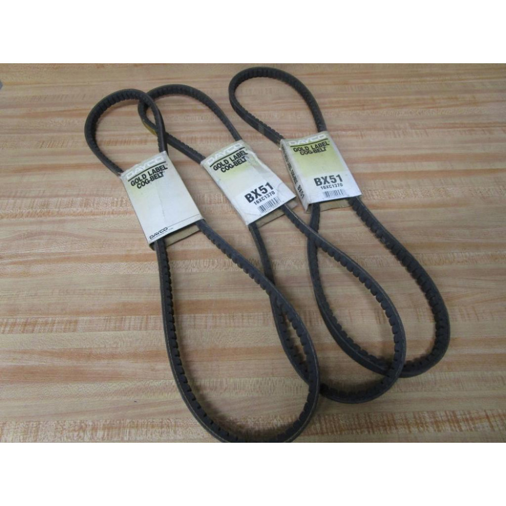 Dayco 16XC1370 Gold Label Cog-Belt BX51 (Pack of 3)
