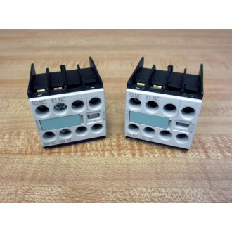 Siemens 3RH1911-1FA11 Auxiliary Switch Block 3RH19111FA11 (Pack of 2) - Used