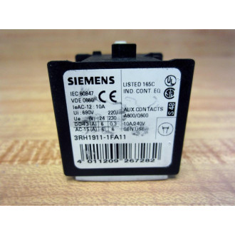 Siemens 3RH1911-1FA11 Auxiliary Switch Block 3RH19111FA11 (Pack of 2) - Used