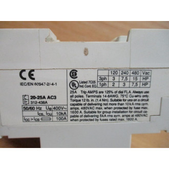 ABB MS 225-25 Manual Motor Protector MS225 - Used
