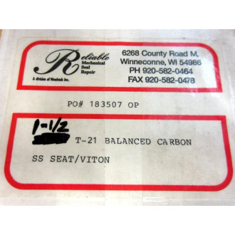 Woodrock 1252682 Reliable Mechanical Seal T21x1-12 RMS-T21 1-12"