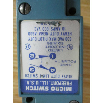 Micro Switch LSA3K Heavy Duty Limit Switch WLCZ1C - Used
