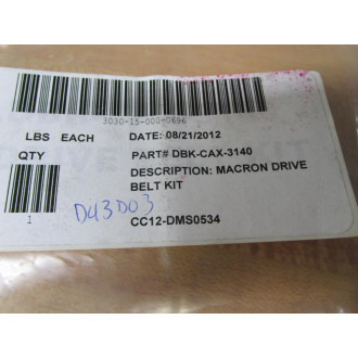 Macron DBK-CAX-3140 Drive Belt Kit DBKCAX3140 - New No Box