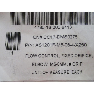 SMC AS1201F-M5-06-4-X250 Flow Control AS1201FM5064X250