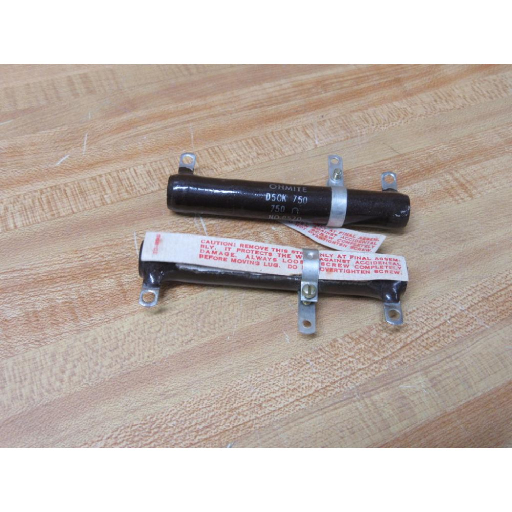 Ohmite D50K-750 Resistor 750Ω 0570 (Pack of 2) - New No Box