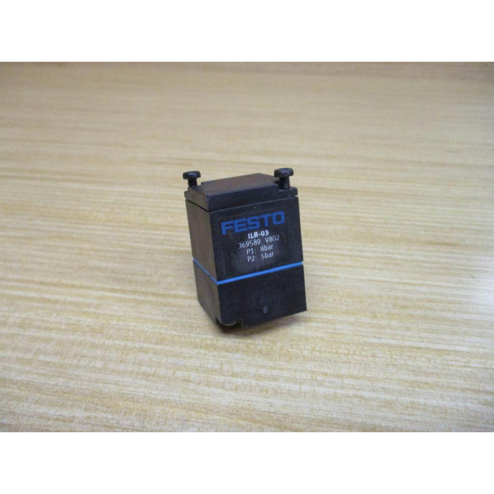 Festo ILR-03 Pneumatic Pressure Regulator 369589 W Mounting Screws - Used