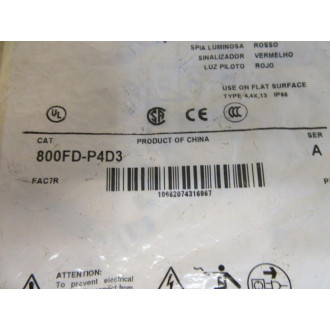 Allen Bradley 800FD-P4D3 Pilot Light