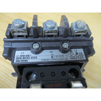 Allen Bradley 509-BOD-XXX Starter 509BODXXX WO Overload Relay - Used