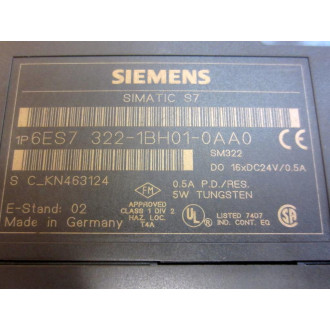 Siemens 6ES7322-1BH01-0AA0 Module 6ES73221BH010AA0 E-Stand: 02 - Used