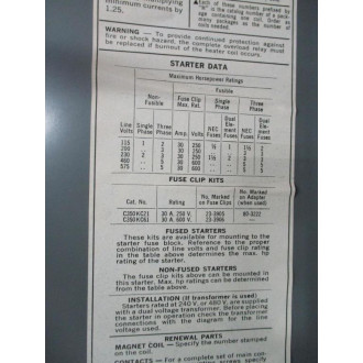 Cutler Hammer A30BGT0 Eaton Combination Starter