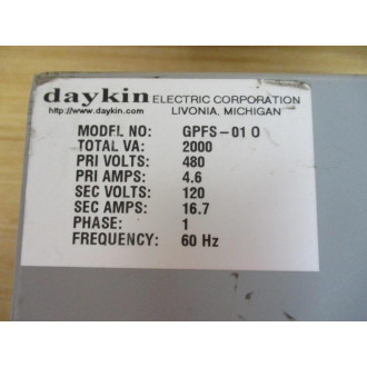 Daykin GPFS-01 O Transformer Disconnect GPFS-01 Enclosure Only - Used