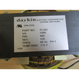 Daykin Electric TL103 Transformer Mounted, Not Used - New No Box