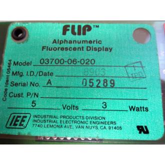 Barber-Colman 03700-06-020 MDR64 Chart Recorder ControlDisplay Panel - Used