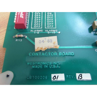 Westronics CB100206-01 Contactor Board MC100208-01 Rev B Rev B - Used