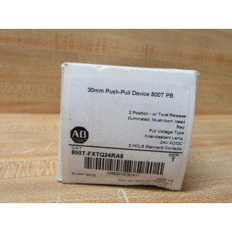 Allen Bradley 800T-FXTQ24RA5 Push Button W(2) 800T-XD4, (1) 800T-Blank