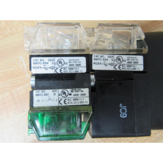 Allen Bradley 800T-FXQH2RA5 Red Button (2) 800TC-XD4 (1)XD1 - New No Box