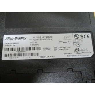 Allen Bradley 1756-IA16 Input Module 1756IA16 96259078 FW Rev.3.2 - Used