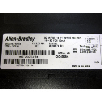 Allen Bradley 1756-IV16 Input Module 1756-1V16 Ser.A, Rev.C01 - Used