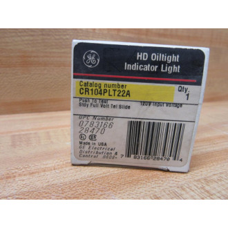 General Electric CR104PLT22A Push To Test Indicator Light GE WN.O. & N.C.