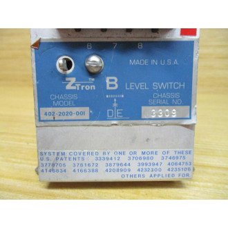 Drexelbrook 402-2020-001 Ametek ZTron B Level Switch 4022020001 - Used