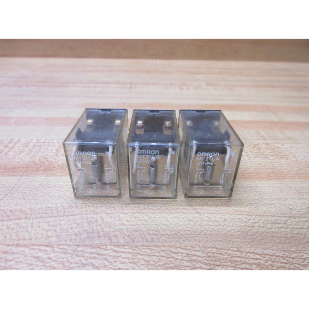 Omron MY2-UA AC120 Relay MY2-UA (Pack of 3) - Used