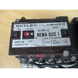 Cutler Hammer C50CN3 Eaton Reversing Starter W (1) C320KB2 - Used
