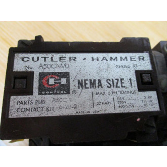 Cutler Hammer A50CNV0 Reversing Contactor A50CNVO - Used