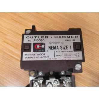 Cutler Hammer A10CG0 Motor Starter Coil 1887-1, C320KB1 - Used