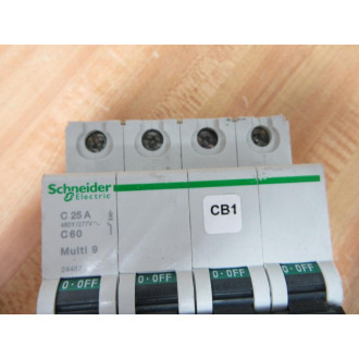 Schneider 24487 Square D 25A Breaker Merlin Gerin MG24487 WDin Clips - Used