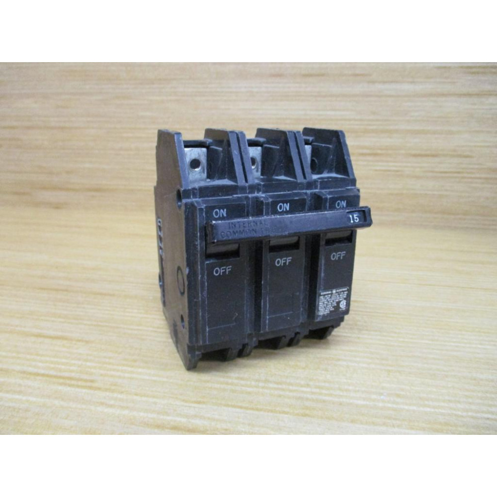 General Electric THQC315 15A 3 Pole Circuit Breaker GE - Used