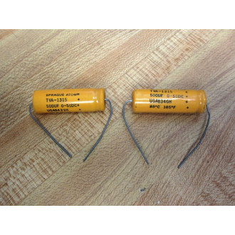 Sprague TVA-1315 Atom Capacitor TVA1315 500UF 50DC (Pack of 2) - New No Box