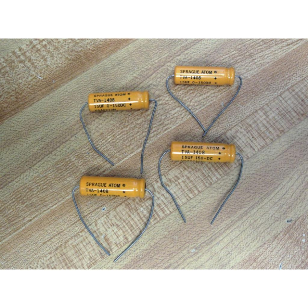 Sprague TVA-1408 Atom Capacitor TVA1408  15µF  0-150DC (Pack of 4) - New No Box