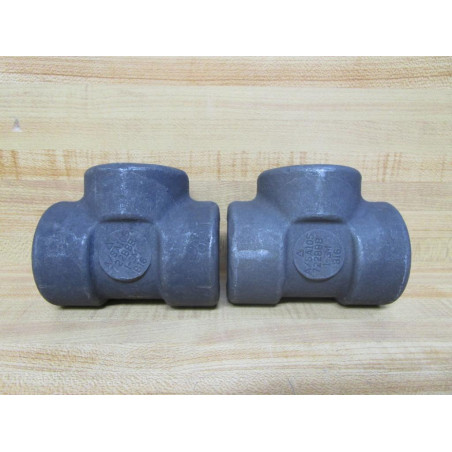 Generic ASA105N 722BBB 1-3M B16 Threaded Tee 722BBB (Pack of 2) - New No Box