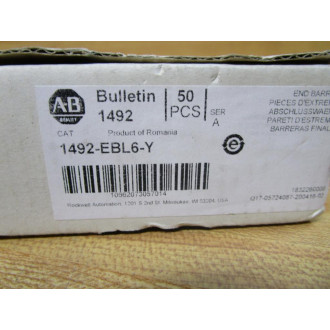 Allen Bradley 1492-EBL6-Y End Barrier 1492EBL6 (Pack of 100)