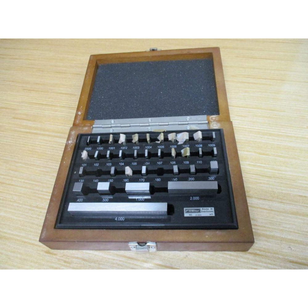 Fowler 53-672-036-0 Economy Gauge Block Set 12959 Missing 2 Blocks - Used