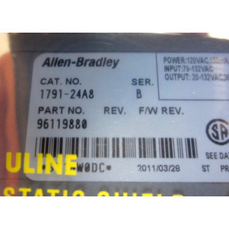Allen Bradley 1791-24A8 IO Block 179124A8 Ser.B 96119880 WO Guards - Refurbished