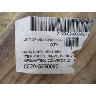 Hytrol Conveyor B-15316-054 End Drive Pulley Assembly B15316054 - New No Box