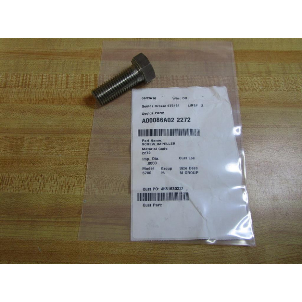 Goulds A00086A02 2272 Screw, Impeller 2272
