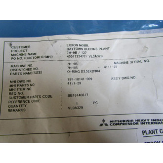 Mitsubishi 4111-29 O-Ring D3.5XD304